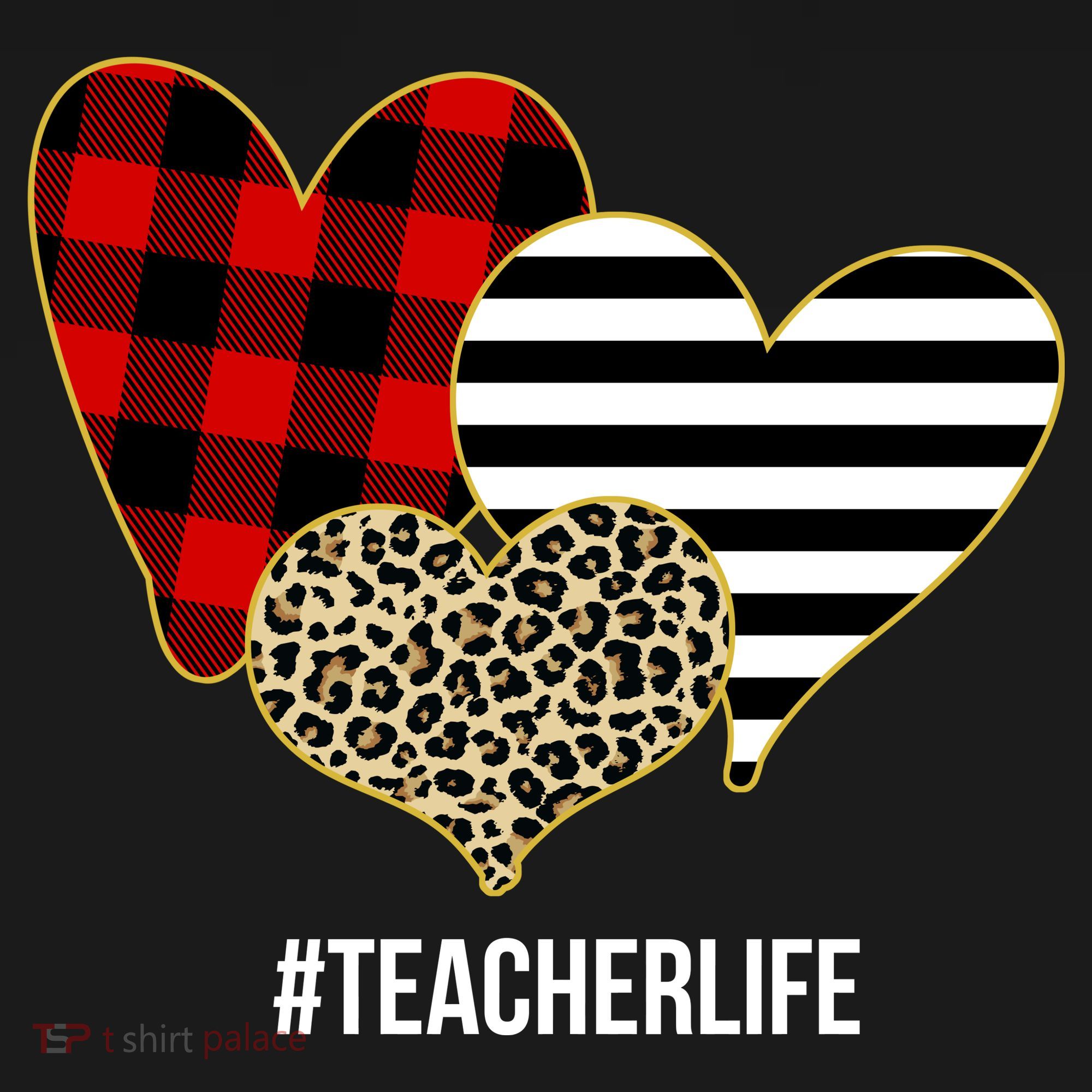 Leopard Red Plaid Striped Hearts Teacher Life Valentines Day Mousepad