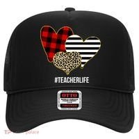Leopard Red Plaid Striped Hearts Teacher Life Valentines Day Hat thumb 0