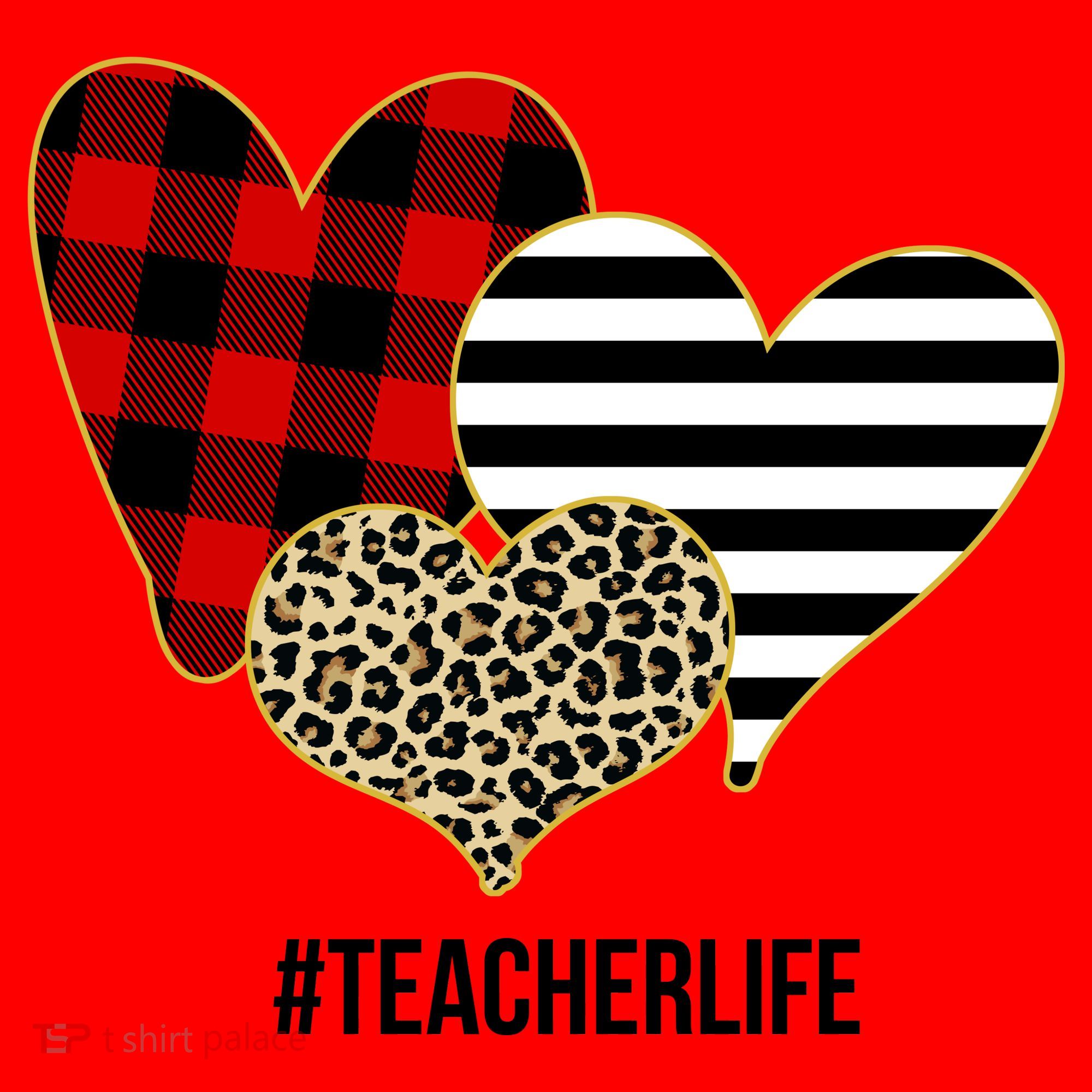 Leopard Red Plaid Striped Hearts Teacher Life Valentines Day Santa Hat
