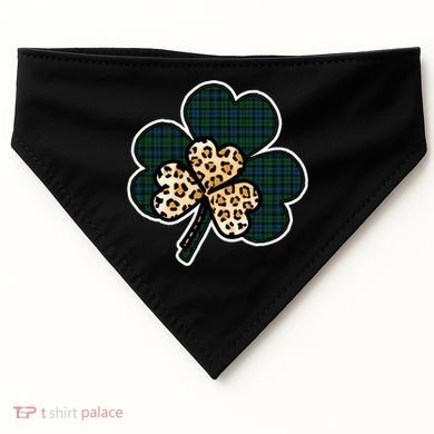 Leopard Shamrocks Clover USA-Made Doggie Bandana