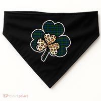 Leopard Shamrocks Clover USA-Made Doggie Bandana thumb 0