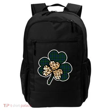 Leopard Shamrocks Clover Backpack