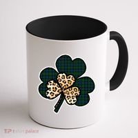 Leopard Shamrocks Clover Coffee Mug thumb 1