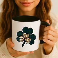 Leopard Shamrocks Clover Coffee Mug thumb 3