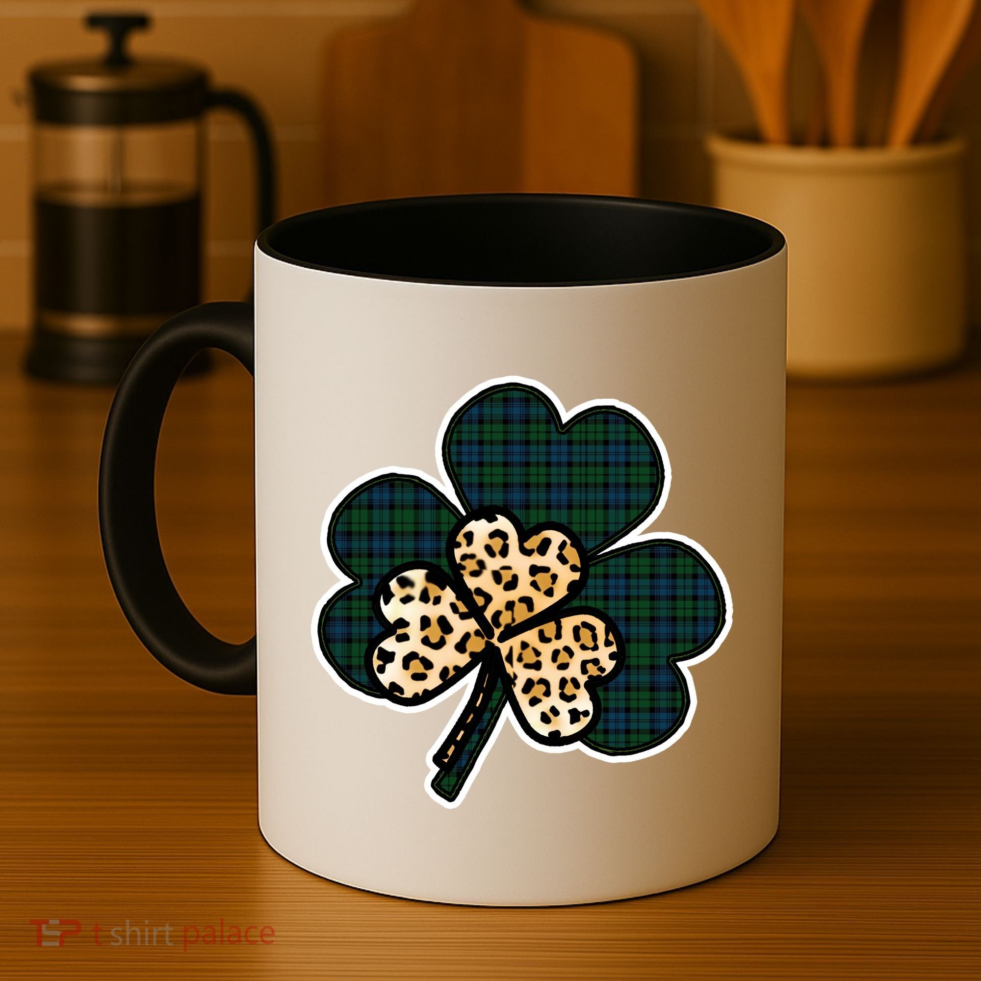Leopard Shamrocks Clover Coffee Mug