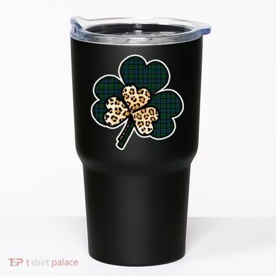Leopard Shamrocks Clover Tumbler