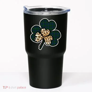 Leopard Shamrocks Clover Tumbler