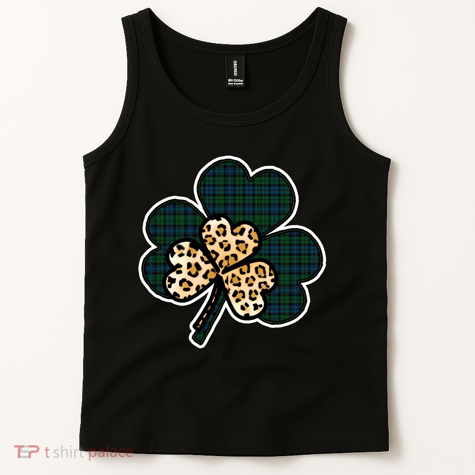 Leopard Shamrocks Clover Tank Top