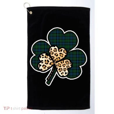 Leopard Shamrocks Clover Golf Towel