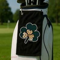 Leopard Shamrocks Clover Golf Towel thumb 2