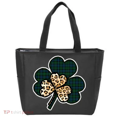 Leopard Shamrocks Clover Tote Bag