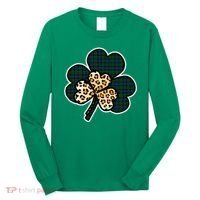 Leopard Shamrocks Clover Long Sleeve Shirt thumb 0