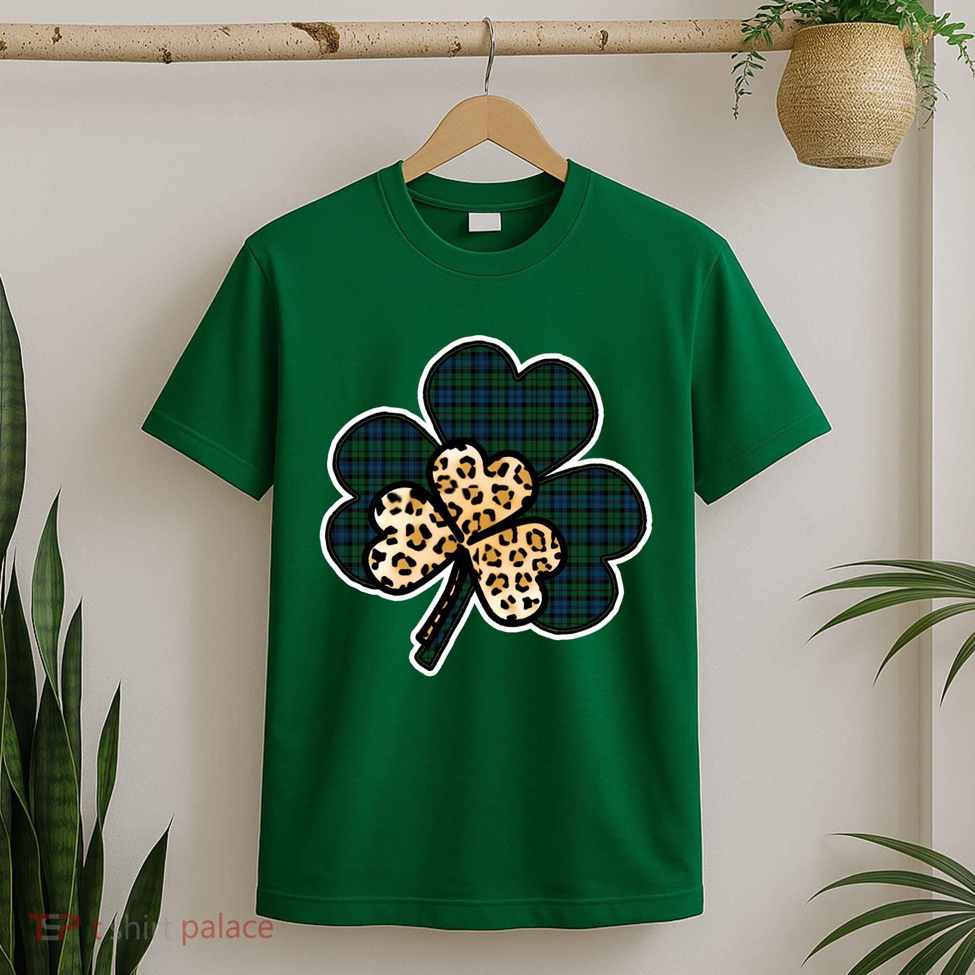 Leopard Shamrocks Clover T-Shirt
