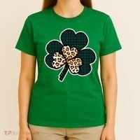 Leopard Shamrocks Clover T-Shirt thumb 4