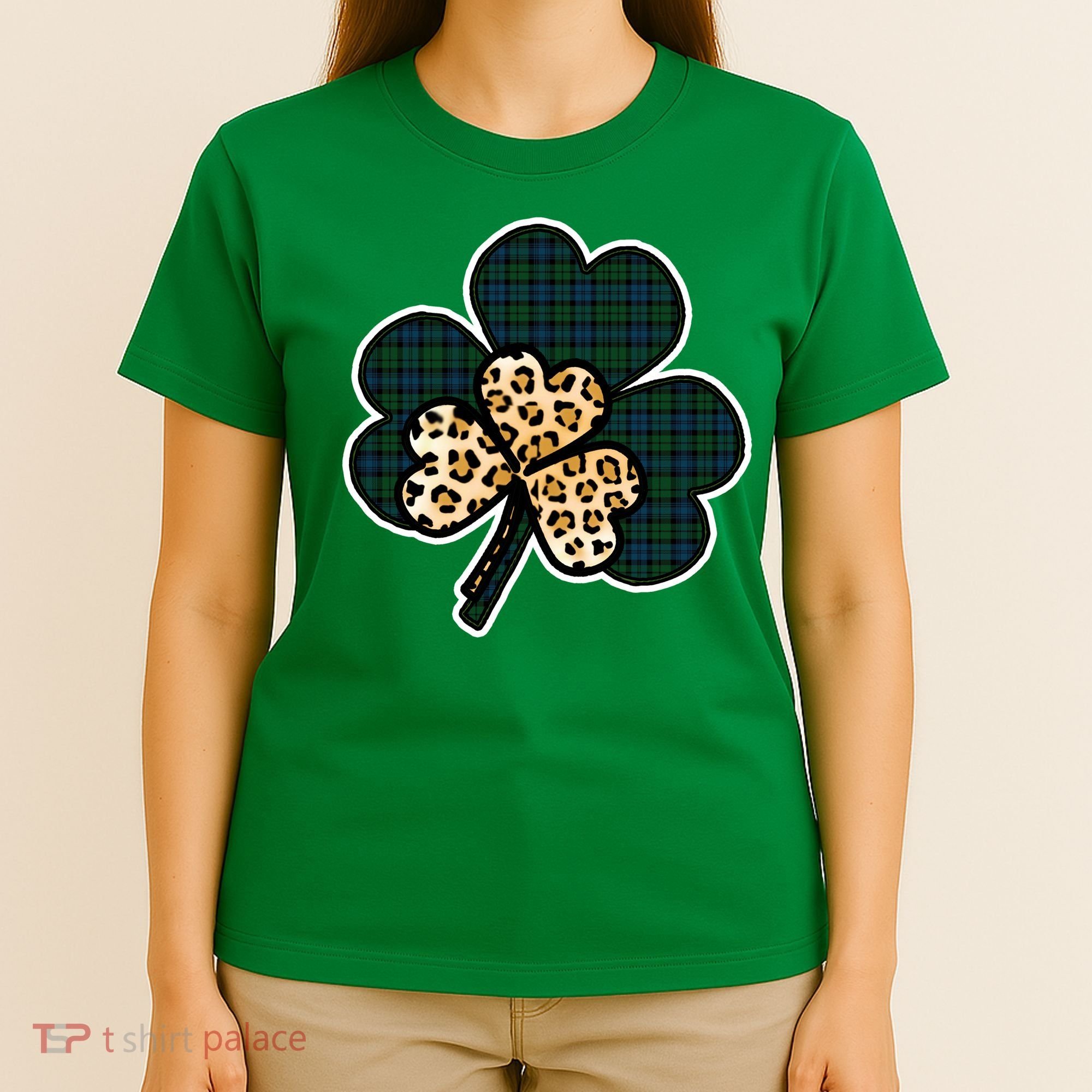 Leopard Shamrocks Clover T-Shirt