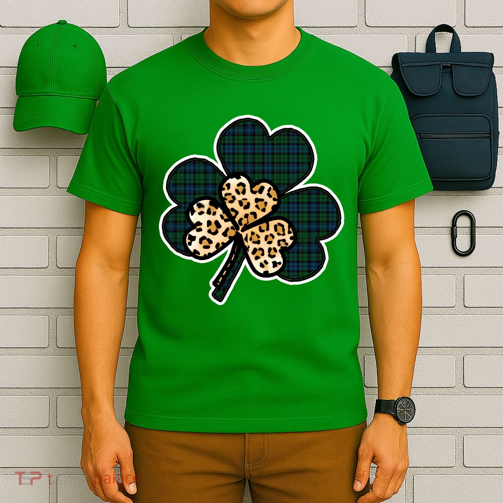 Leopard Shamrocks Clover T-Shirt