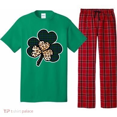 Leopard Shamrocks Clover Pajama Set