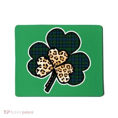 Leopard Shamrocks Clover Mousepad