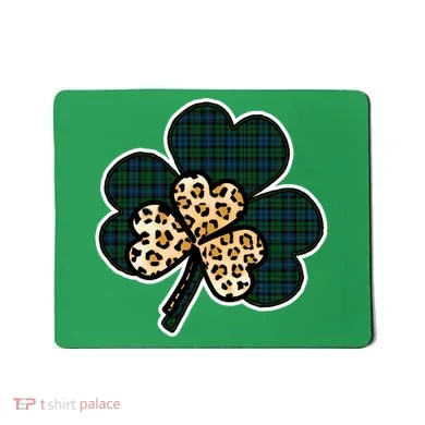Leopard Shamrocks Clover Mousepad