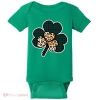 Leopard Shamrocks Clover Baby Bodysuit thumb 0