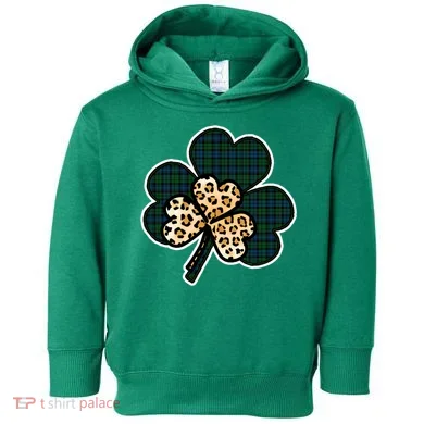 Leopard Shamrocks Clover Toddler Hoodie