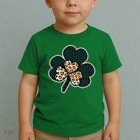 Leopard Shamrocks Clover Toddler T-Shirt thumb 2