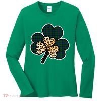 Leopard Shamrocks Clover Women's Long Sleeve Shirt thumb 0