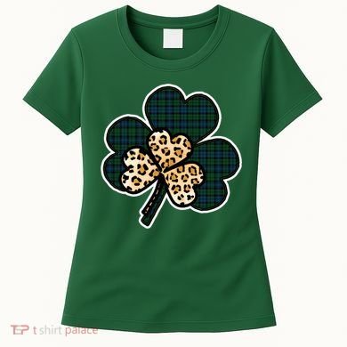 Leopard Shamrocks Clover Women's T-Shirt