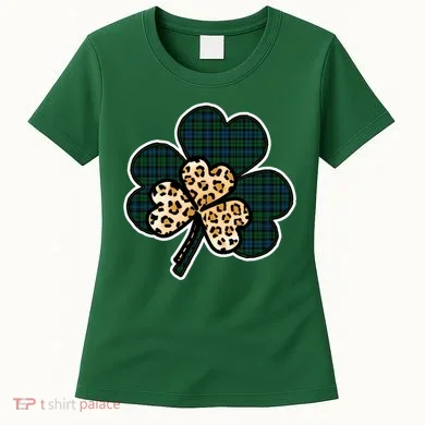 Leopard Shamrocks Clover Women's T-Shirt