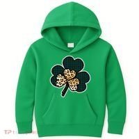 Leopard Shamrocks Clover Kids Hoodie thumb 0
