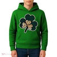 Leopard Shamrocks Clover Kids Hoodie thumb 4