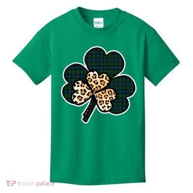 Leopard Shamrocks Clover Kids T-Shirt