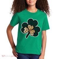 Leopard Shamrocks Clover Kids T-Shirt thumb 2
