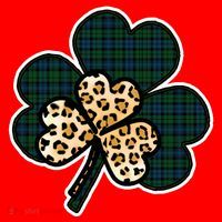 Leopard Shamrocks Clover Santa Hat thumb 1