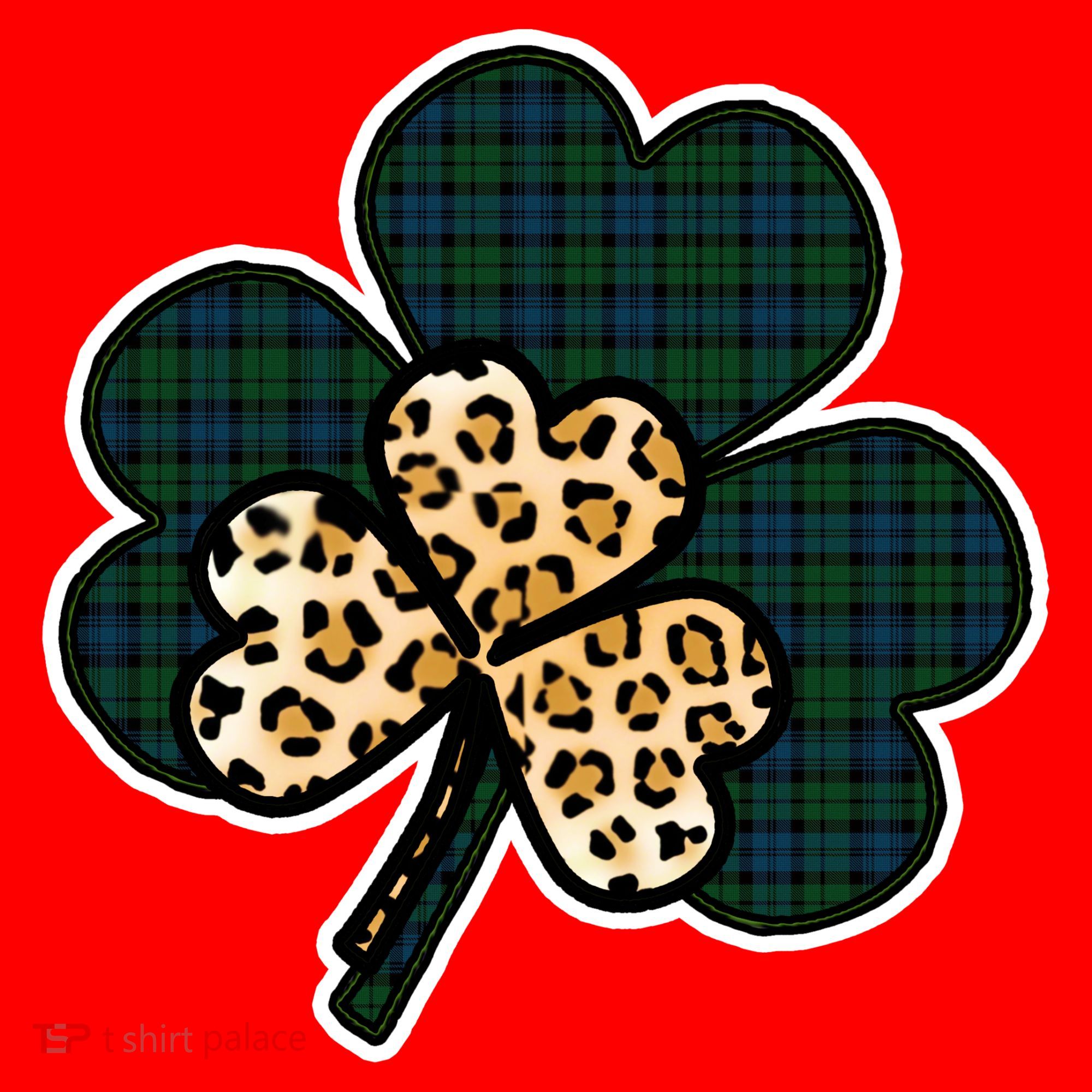 Leopard Shamrocks Clover Santa Hat
