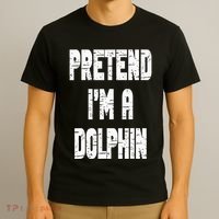 Lazy Easy Pretend I'm Dolphin Party Halloween Costume Simple T-Shirt thumb 3