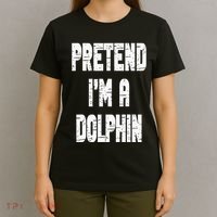 Lazy Easy Pretend I'm Dolphin Party Halloween Costume Simple T-Shirt thumb 4