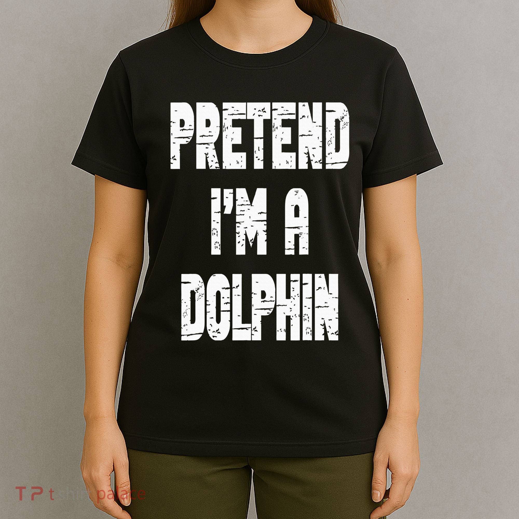 Lazy Easy Pretend I'm Dolphin Party Halloween Costume Simple T-Shirt