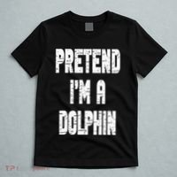 Lazy Easy Pretend I'm Dolphin Party Halloween Costume Simple T-Shirt thumb 5