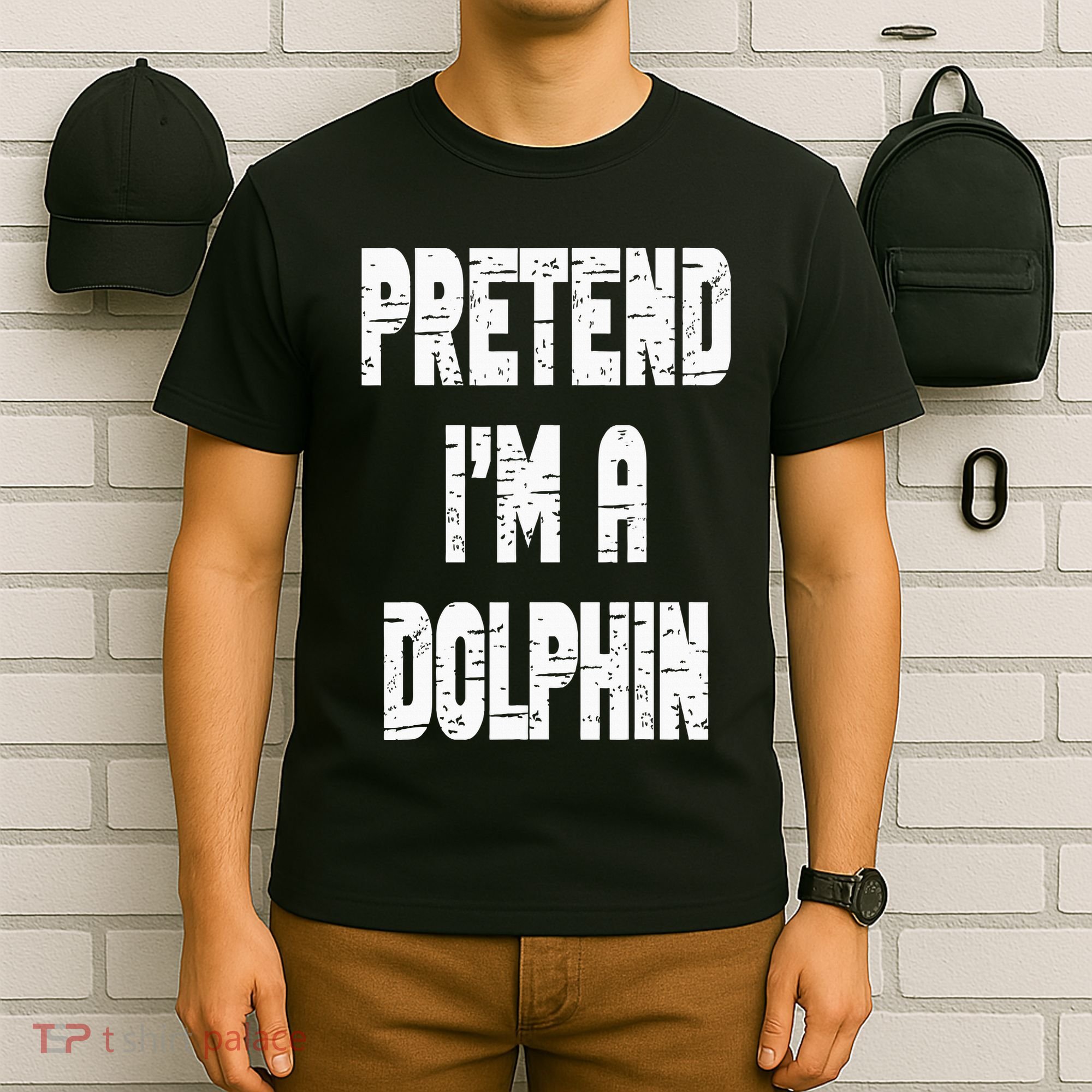 Lazy Easy Pretend I'm Dolphin Party Halloween Costume Simple T-Shirt