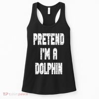 Lazy Easy Pretend I'm Dolphin Party Halloween Costume Simple Women's Tank Top thumb 0