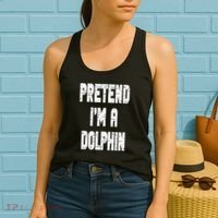 Lazy Easy Pretend I'm Dolphin Party Halloween Costume Simple Women's Tank Top thumb 2