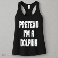 Lazy Easy Pretend I'm Dolphin Party Halloween Costume Simple Women's Tank Top thumb 3