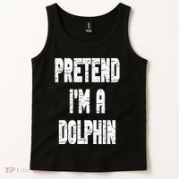 Lazy Easy Pretend I'm Dolphin Party Halloween Costume Simple Tank Top thumb 2
