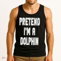 Lazy Easy Pretend I'm Dolphin Party Halloween Costume Simple Tank Top thumb 3