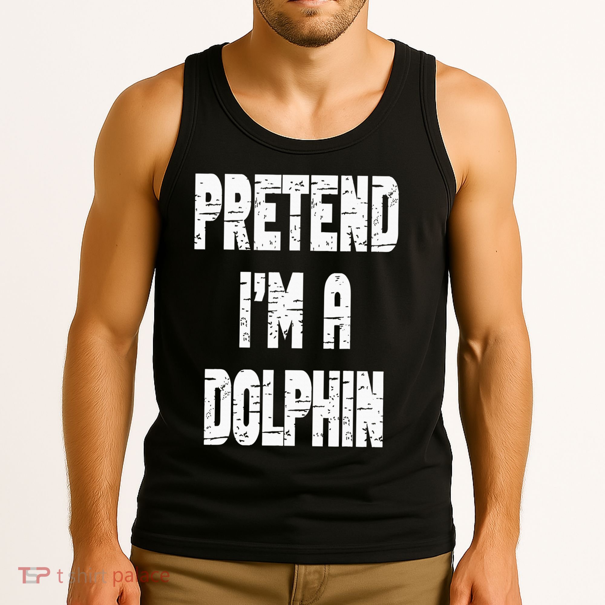 Lazy Easy Pretend I'm Dolphin Party Halloween Costume Simple Tank Top