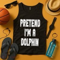 Lazy Easy Pretend I'm Dolphin Party Halloween Costume Simple Tank Top thumb 4