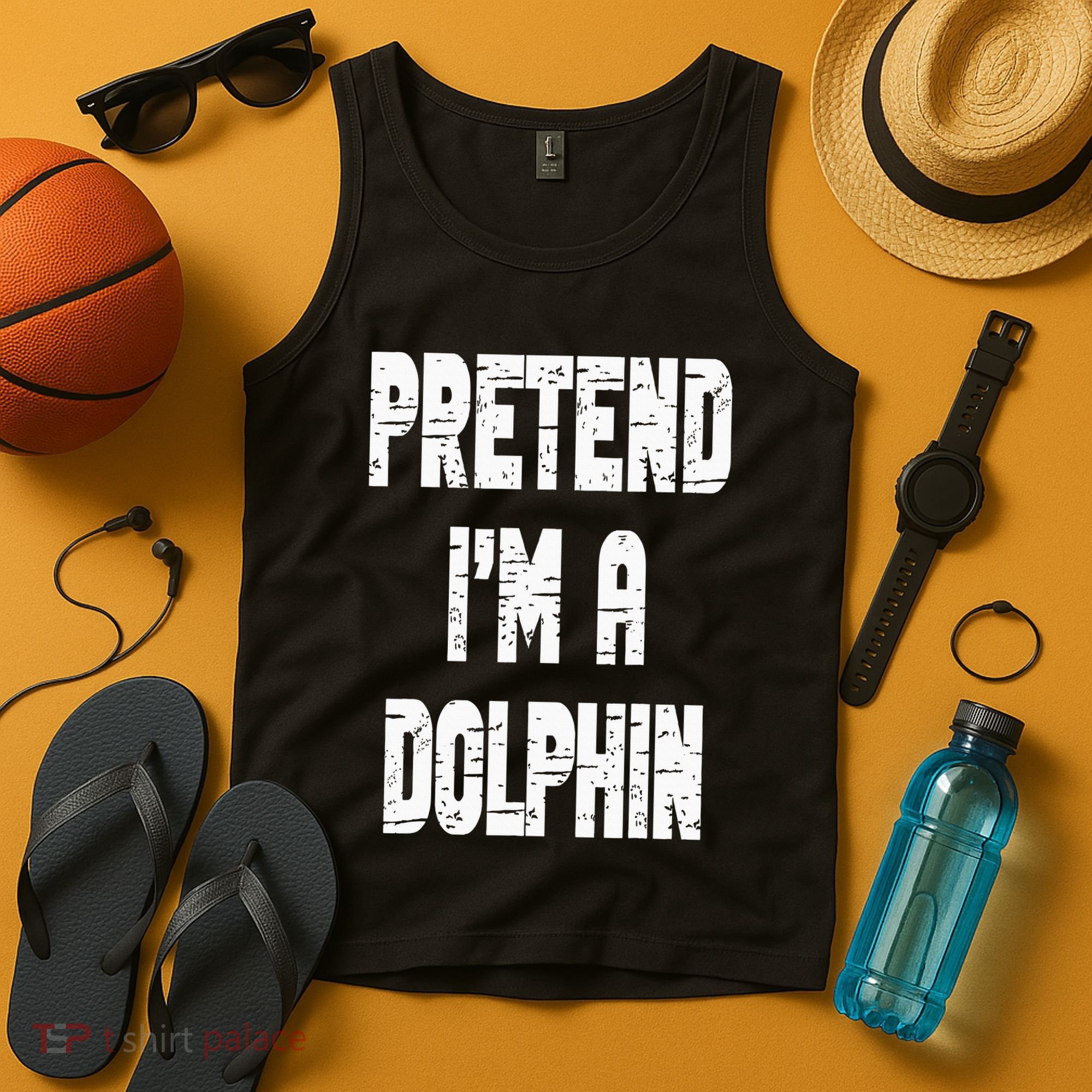 Lazy Easy Pretend I'm Dolphin Party Halloween Costume Simple Tank Top