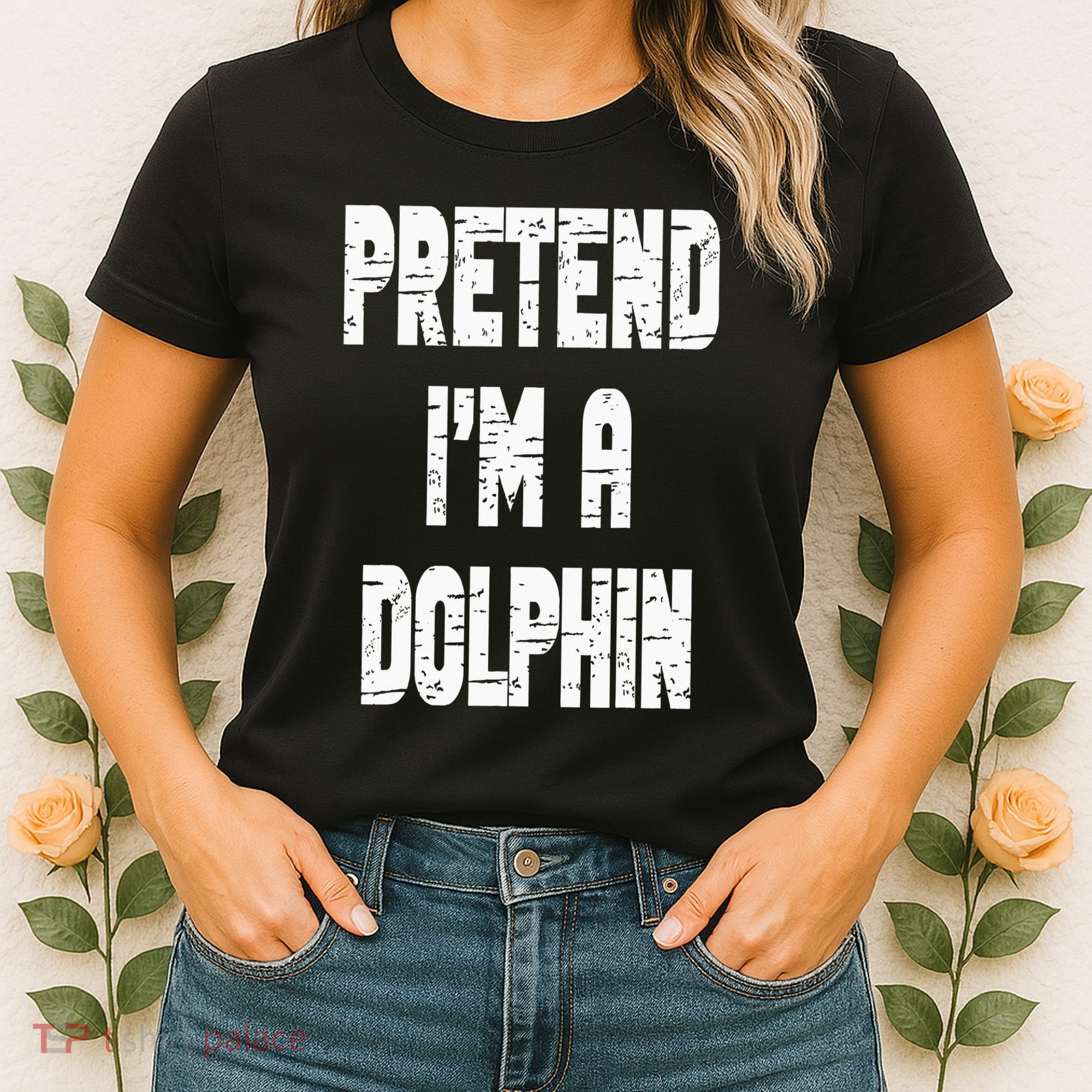 Lazy Easy Pretend I'm Dolphin Party Halloween Costume Simple Women's T-Shirt