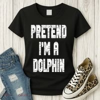 Lazy Easy Pretend I'm Dolphin Party Halloween Costume Simple Women's T-Shirt thumb 3